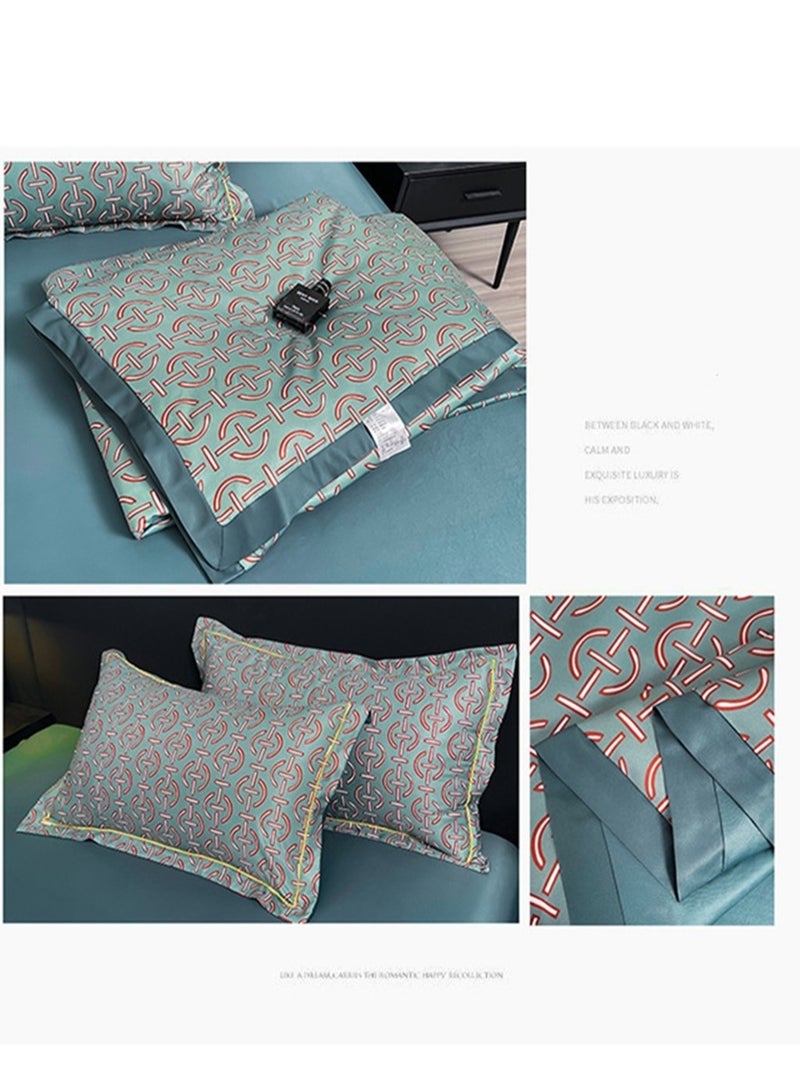 4pcs Summer quilt four-piece set light luxury and comfortable summer cool soft ice silk air-conditioned quilt  - Image 3