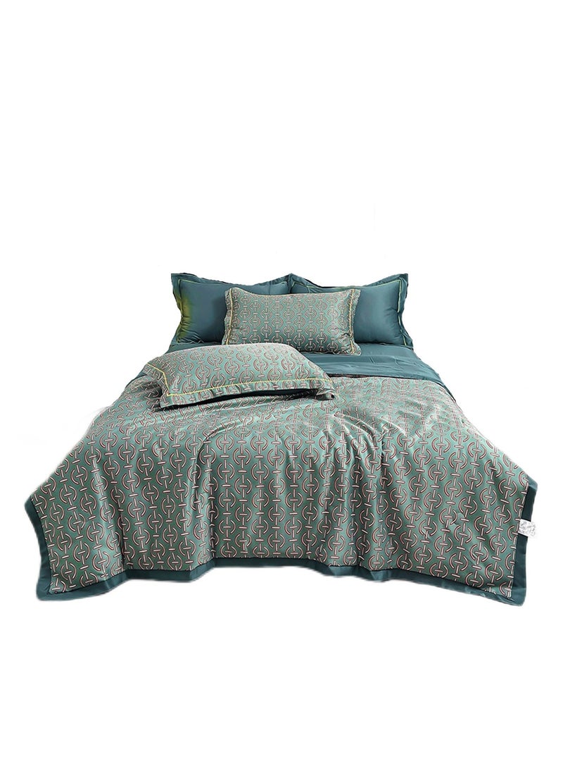 4pcs Summer quilt four-piece set light luxury and comfortable summer cool soft ice silk air-conditioned quilt  - Image 1