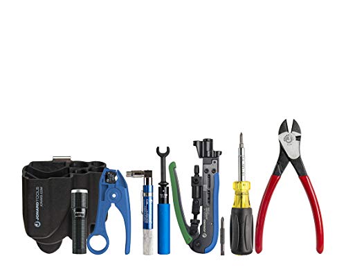 Jonard Tools TK-86 Universal Coax 8 Piece Tool Kit with Compression Tool, Screwdriver, Coax Stripper, LED Flashlight, Continuity Tester, Pliers, Torque Wrench, and Tool Pouch - Image 3