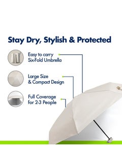 6K, 6 fold Umbrella for Sun And Rain Protection, Lightweight Design, Compact & Portable, Outdoor, Fancy and Easy to Travel| Beigh|Auto open|with black coating for UV Protection - pzsku/ZDA4B1F2925A59052CBBBZ/45/_/1735648532/5319f5a1-2467-48f2-a9d4-fc6e1dc44d56