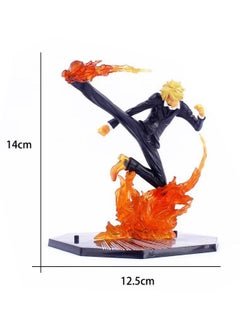 Generic Anime One Piece Sanji Action Figure, Diable Jambe Model Statue Figure Toy, Anime Realistic Model Ornament, Super Collectible Anime Action Figure Toy 12.5*14cm  - Image 2