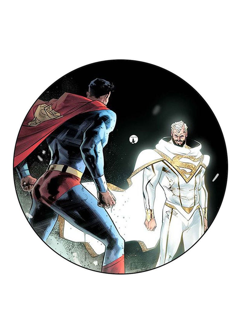 Superman Printed Mouse Pad  Round  Multicolour