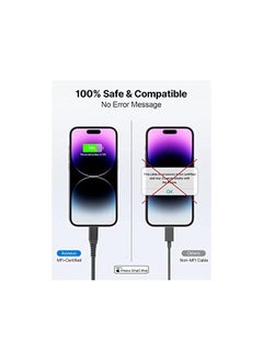 Aioneus Charger Cable 1M+2M MFi Certified Lightning Cable Fast iPhone Cable Nylon Braided iPhone Charging Cable Compatible with iPhone 14 13 SE 2020 12 11 Pro XS Max XR 10 8 7 Plus 6 6s Plus  - Image 2