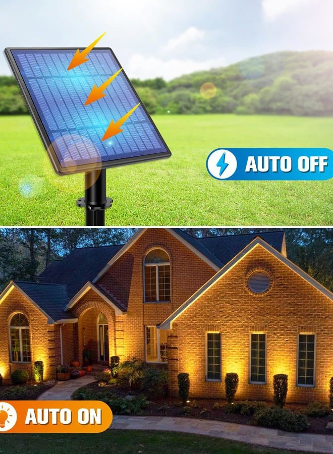 APONUO Metal Solar Spot Lights Outdoor with 9.8ft Cable Solar Powered Landscape Lighting Low Voltage IP65 Waterproof Auto On/Off for Outside Garden Yard Landscape Pathway Garage-Warm White(2-in-1) - Image 2