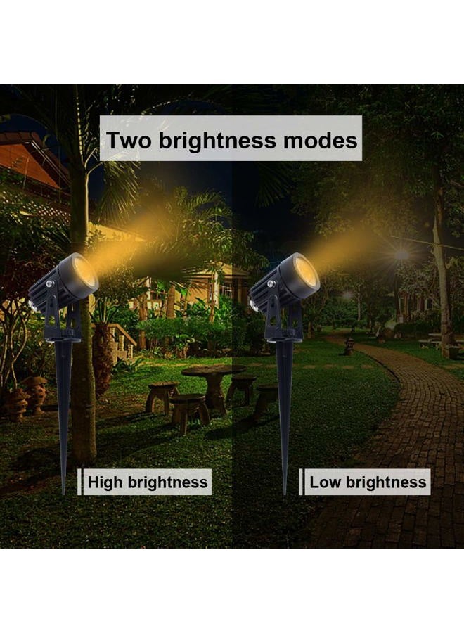APONUO Metal Solar Spot Lights Outdoor with 9.8ft Cable Solar Powered Landscape Lighting Low Voltage IP65 Waterproof Auto On/Off for Outside Garden Yard Landscape Pathway Garage-Warm White(2-in-1) - Image 4