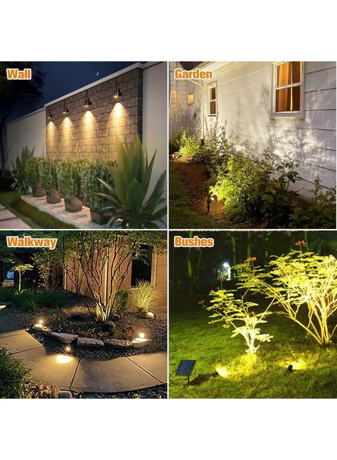 APONUO Metal Solar Spot Lights Outdoor with 9.8ft Cable Solar Powered Landscape Lighting Low Voltage IP65 Waterproof Auto On/Off for Outside Garden Yard Landscape Pathway Garage-Warm White(2-in-1) - Image 3