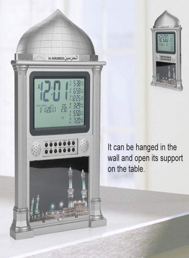 Walfront Premium Islamic Azan Alarm Clock,Plastic Automatic Muslim Azan Prayer Digital Calendar Time Display Alarm Wall Clock(Gray) - Image 5