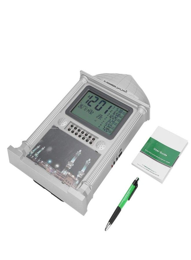 Walfront Premium Islamic Azan Alarm Clock,Plastic Automatic Muslim Azan Prayer Digital Calendar Time Display Alarm Wall Clock(Gray) - Image 3
