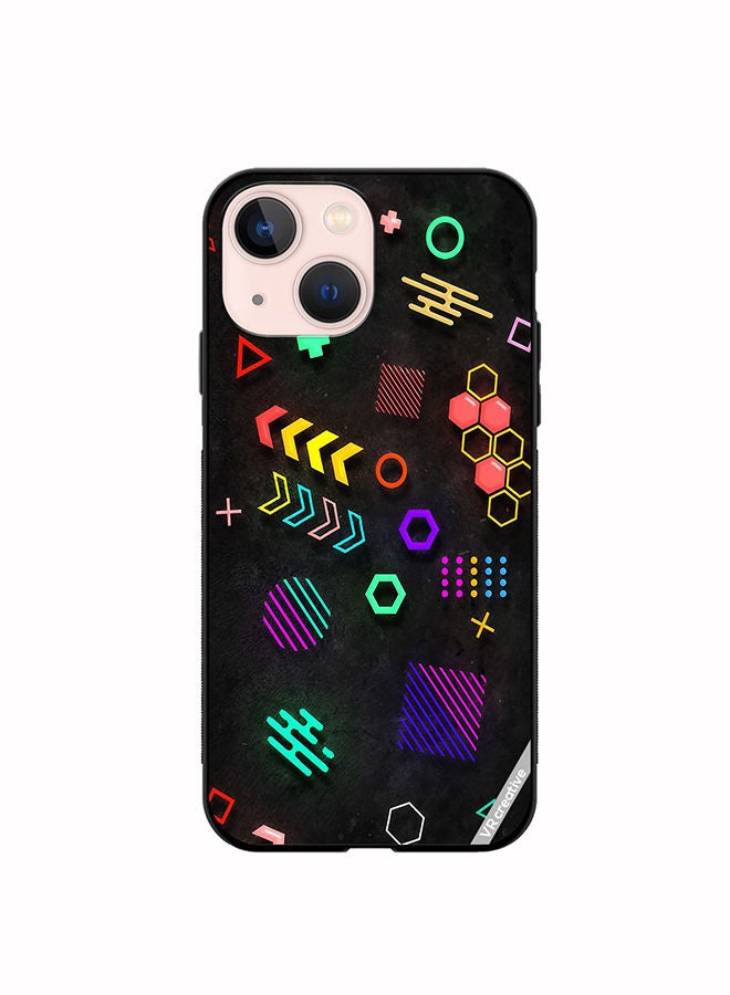 VR CREATIVE Protective Case Cover For Apple iPhone 13 mini Multiple Shapes Design Multicolour - Image 1