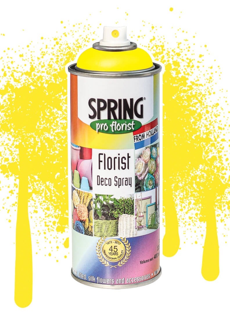 SPRING Spring Color Spray Chrome Yellow, 400ml, High-Quality Floral Spray for Fresh or Artificial Flowers 