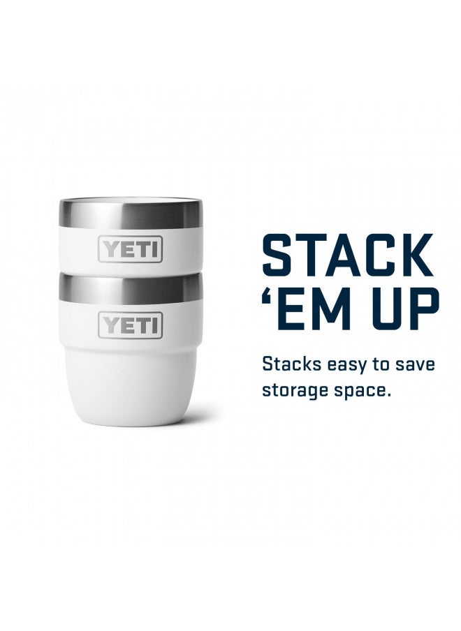 YETI YETI Rambler 4 oz Stackable Cup, Stainless Steel, Vacuum Insulated Espresso/Coffee Cup, 2 Pack, White  - Image 5