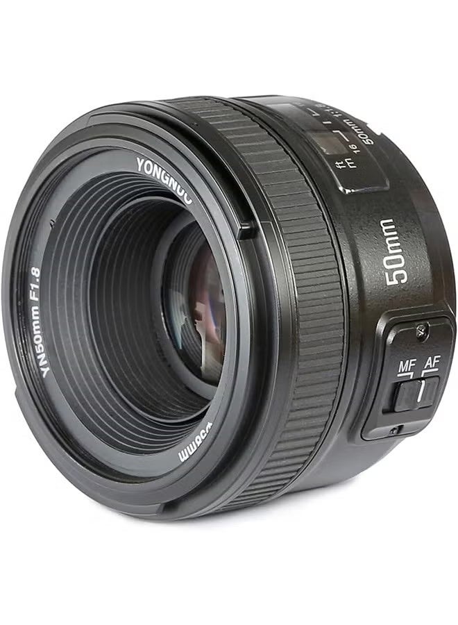 YONGNUO YN50mm F1.8N Standard Prime Lens, Large Aperture Auto Manual Focus AF MF for Nikon DSLR Cameras - Image 1
