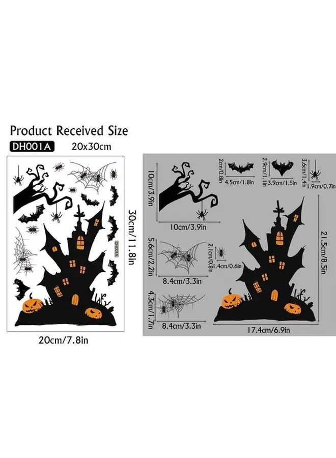 Halloween Window Stickers Set With Ghosts Pumpkins Bats And Text - Image 2