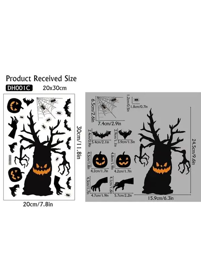 Halloween Window Stickers Set With Ghosts Pumpkins Bats And Text - Image 4