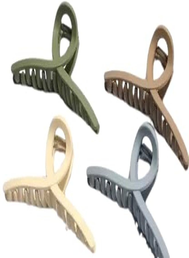 FREEBIES Big Hair Claw Clips No Slip Big Matte Jaw Large Butterfly Clip Claw Clamp Strong Hold Barrette Hair Clip Accessories for Women (Pack of 4) - Image 1