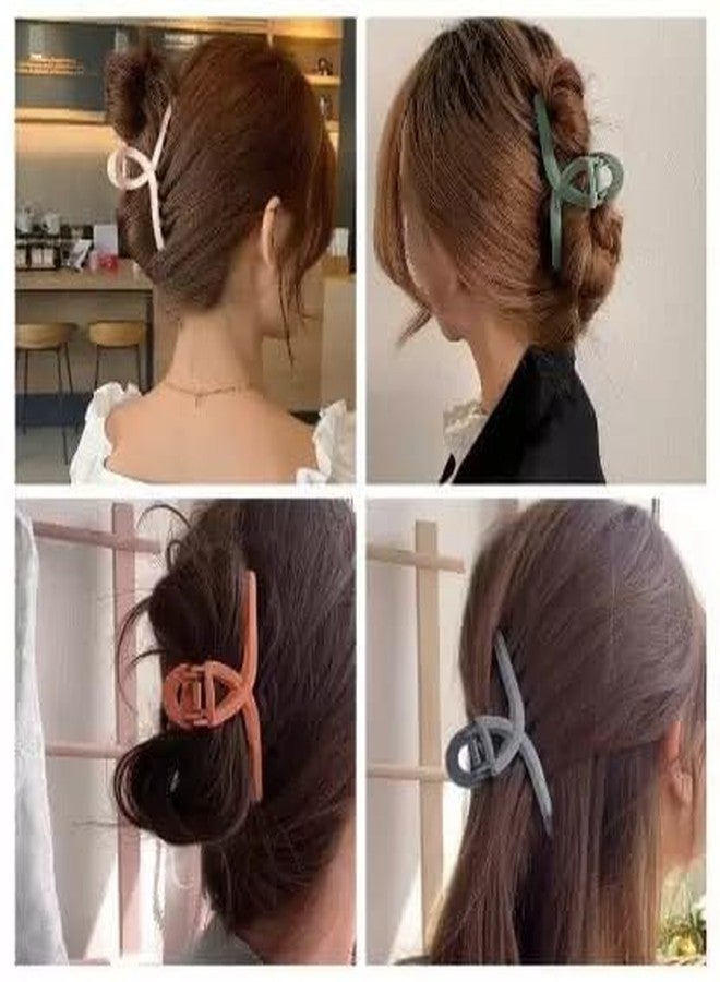 FREEBIES Big Hair Claw Clips No Slip Big Matte Jaw Large Butterfly Clip Claw Clamp Strong Hold Barrette Hair Clip Accessories for Women (Pack of 4) - Image 4