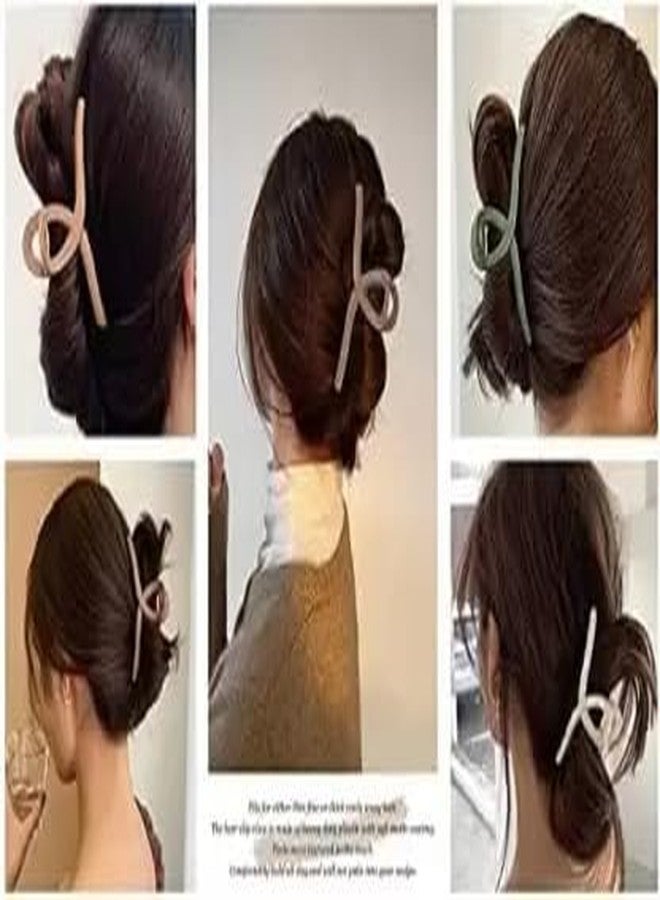 FREEBIES Big Hair Claw Clips No Slip Big Matte Jaw Large Butterfly Clip Claw Clamp Strong Hold Barrette Hair Clip Accessories for Women (Pack of 4) - Image 3