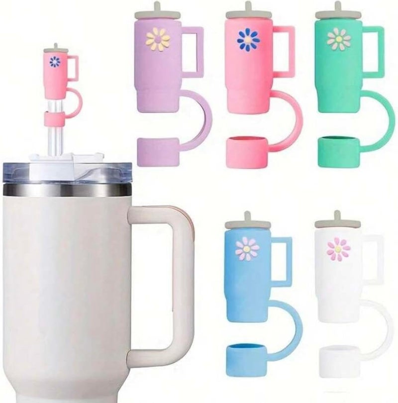 Cute Cup Shape Silicone Straw Lid Compatible with 850ml 1.13L Cup and 1cm Straw Tips, Random Color, 1pcs Straw Lid - Image 1