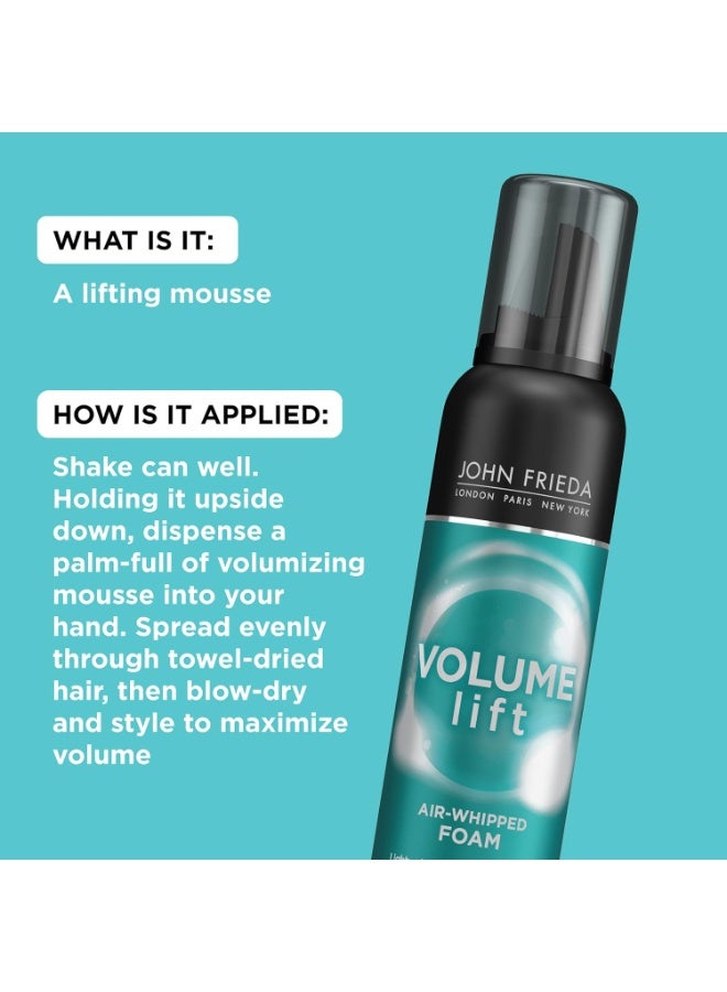 John Frieda Volume Lift Air Whipped Foam, Volumizing Hair Mousse with Air-Silk Technology for Fine or Flat Hair, Adds Lasting Body and Fullness with flexibile Hold, 7.5 Oz - Image 3