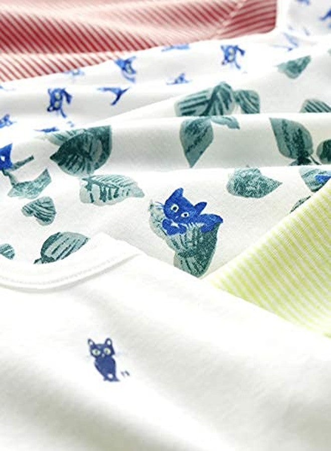 Petit Bateau بدلة بادي طويلة الأكمام بنمط القطط للأطفال من بيتي باتو - مجموعة 5 قطع STYLE 59427 1-36 شهر (مقاس 3 أشهر STYLE 59427) - Image 3