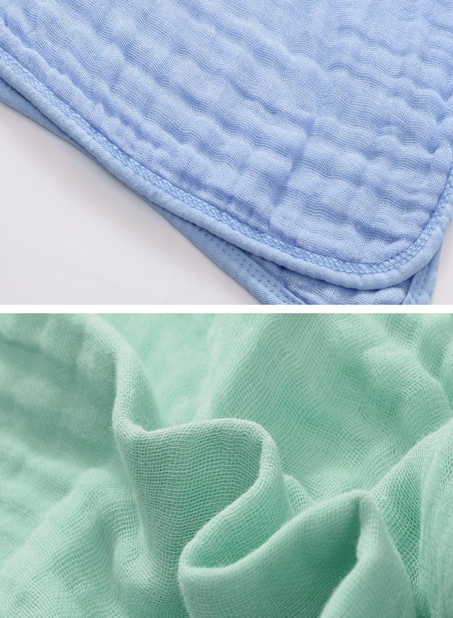 SnugOre Muslin Hooded Baby Towels Baby Bath Towel with 100%, 32x32 Inch Cotton Super Soft Super Absorbent, Suitable for Newborn Care and Young Children Up to 3 Years Old（Blue & Green） - Image 5