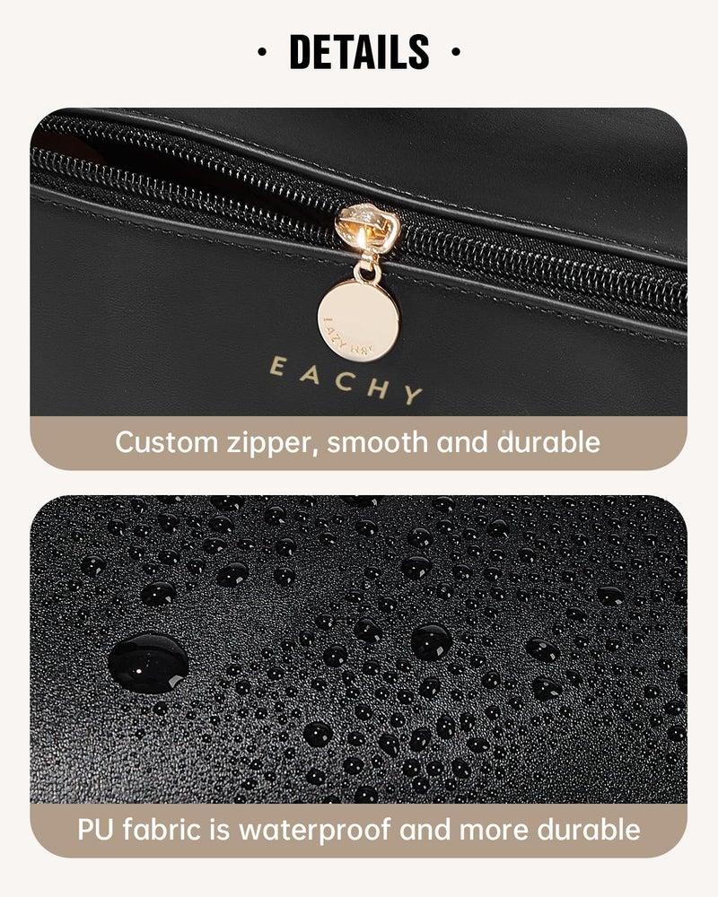 EACHY Travel Makeup Bag,Large Capacity Cosmetic Bags for Women,Waterproof Portable Pouch Open Flat Toiletry Bag Pattern Makeup Bag - Image 5