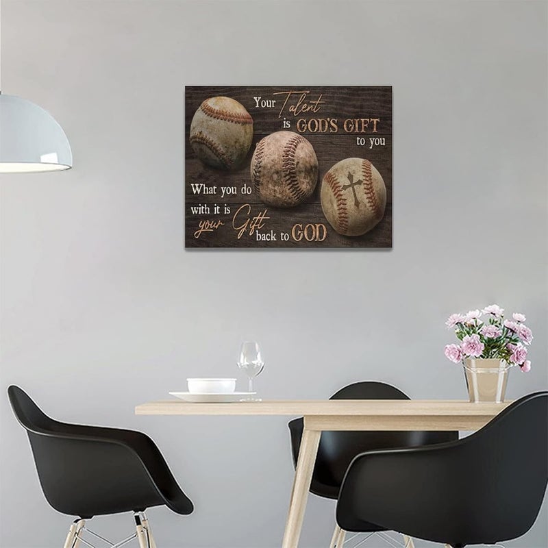 remzoke Inspirational Baseball Wall Art - Image 3