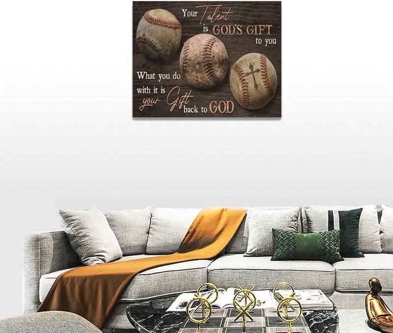 remzoke Inspirational Baseball Wall Art - Image 2