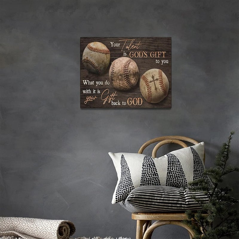 remzoke Inspirational Baseball Wall Art - Image 4