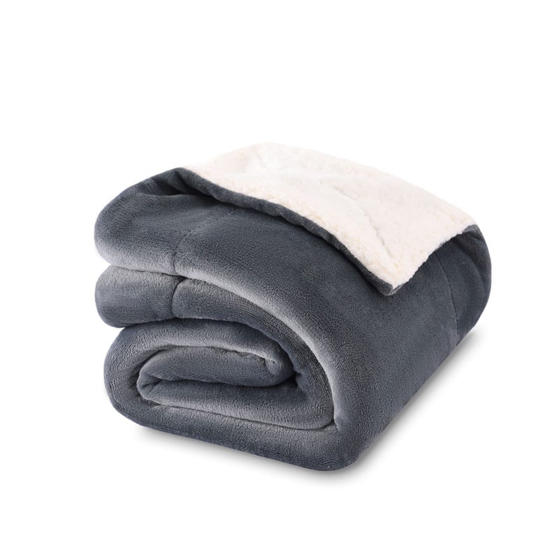 NANPIPER Baby Sherpa BlanketWarm Toddler Throw BlanketSoft Newborn Fleece Blanket for Winter Grey30x40 inches