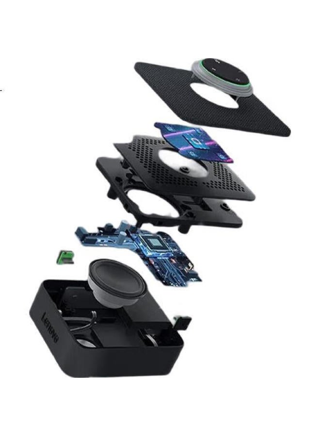 Thinkpad Lenovo Thinkplus Pocket Portable Conference Pocket Speaker Ai Intelligent Version Graphite Black Omnidirectional Pickup Intelligent Noise Reduction/Transcription Translation Bluetooth - Image 2