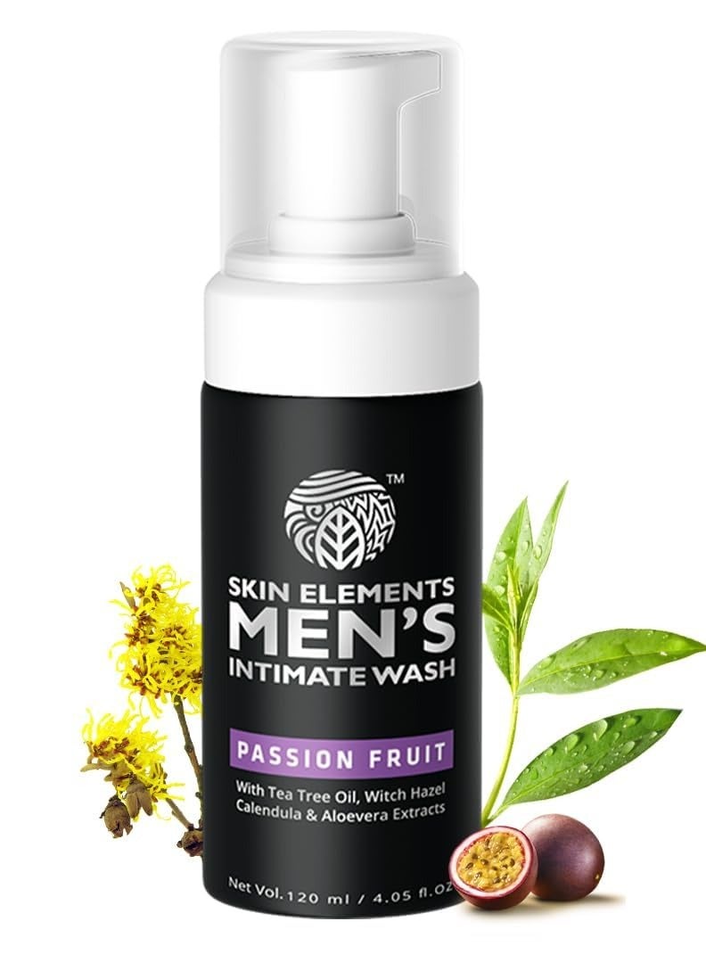 Skin Elements Men's Intimate Wash with Passion Fruit | pH Balanced Foaming Hygiene Wash | Soothes, Refreshes & Maintains Hygiene | 120 ml - Image 1
