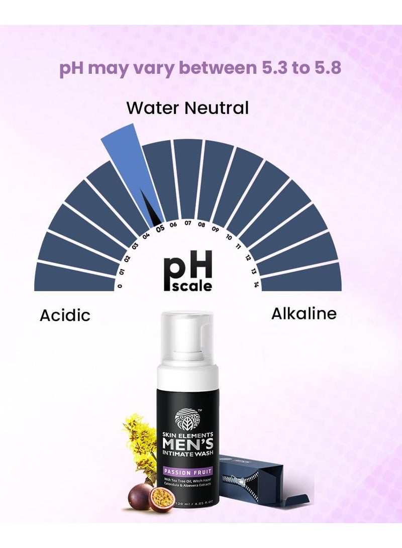 Skin Elements Men's Intimate Wash with Passion Fruit | pH Balanced Foaming Hygiene Wash | Soothes, Refreshes & Maintains Hygiene | 120 ml - Image 4