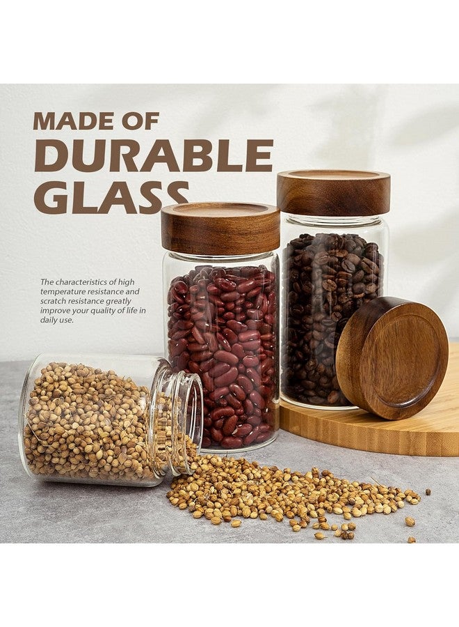 Femora Femora Borosilicate Glass Jar With Wooden Lid| Glass Jars For Kitchen| Kitchen Storage Jars| 1 Year Warranty| Fancy Jars for Gifting, Snacks, Spice, Cookies, Dry Food, Pickles|550ml| Set Of 4 - Image 4