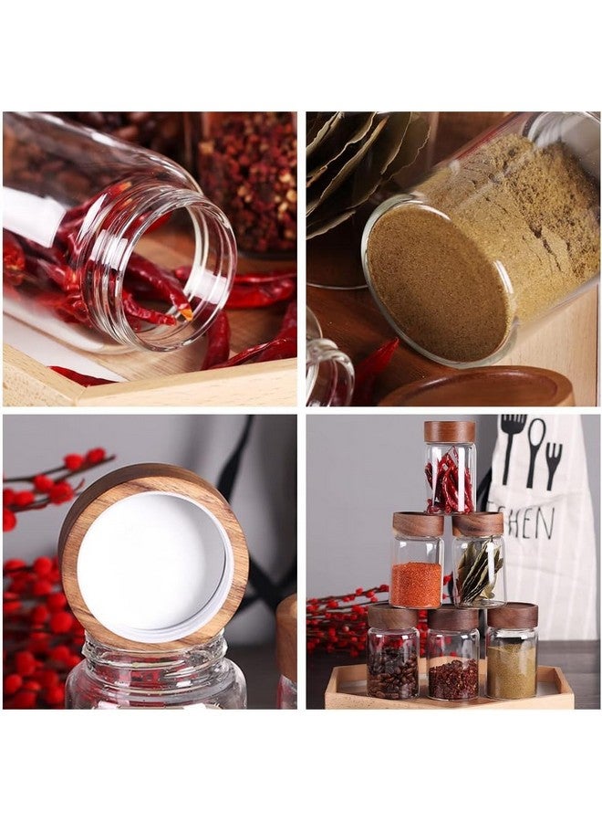 Femora Femora Borosilicate Glass Jar With Wooden Lid| Glass Jars For Kitchen| Kitchen Storage Jars| 1 Year Warranty| Fancy Jars for Gifting, Snacks, Spice, Cookies, Dry Food, Pickles|550ml| Set Of 4 - Image 3