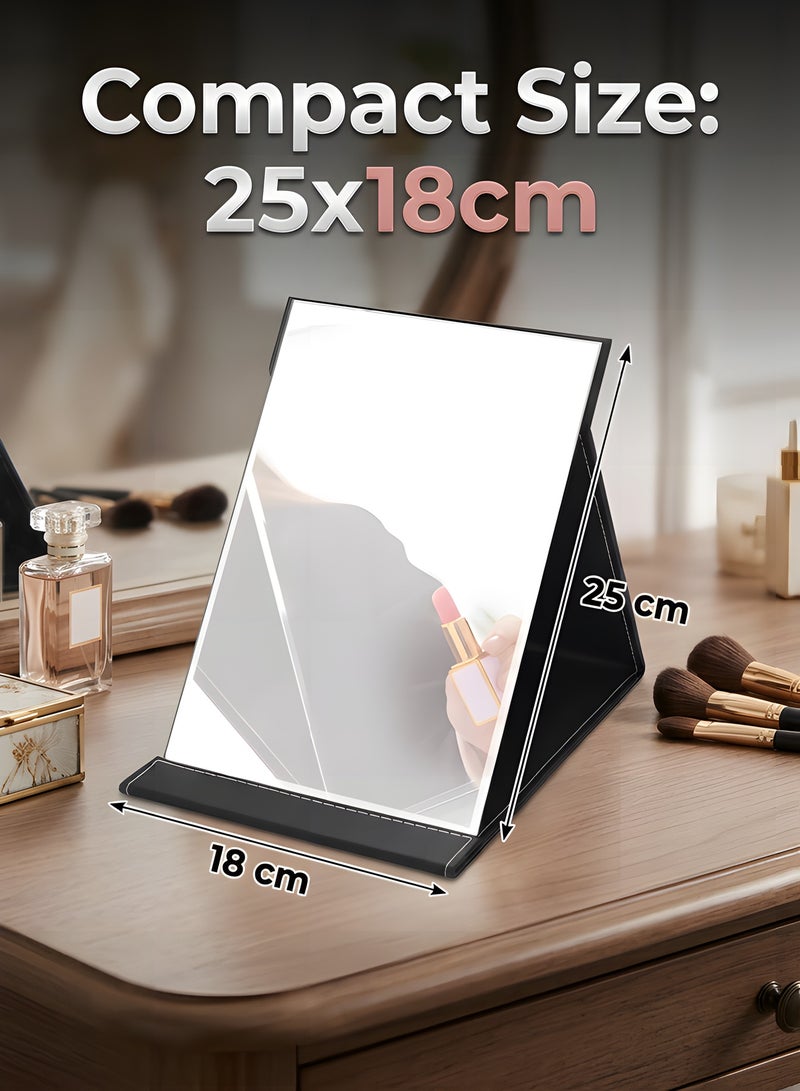 Beauenty Portable Folding Travel Vanity Mirror,Dresser Desk Mirror,Beauty Mirror,Flat Mirror,Mirror with Stand,Portable Dresser for Travel,Camping,Room Decor,Beauty Room,Powder Room - Image 4