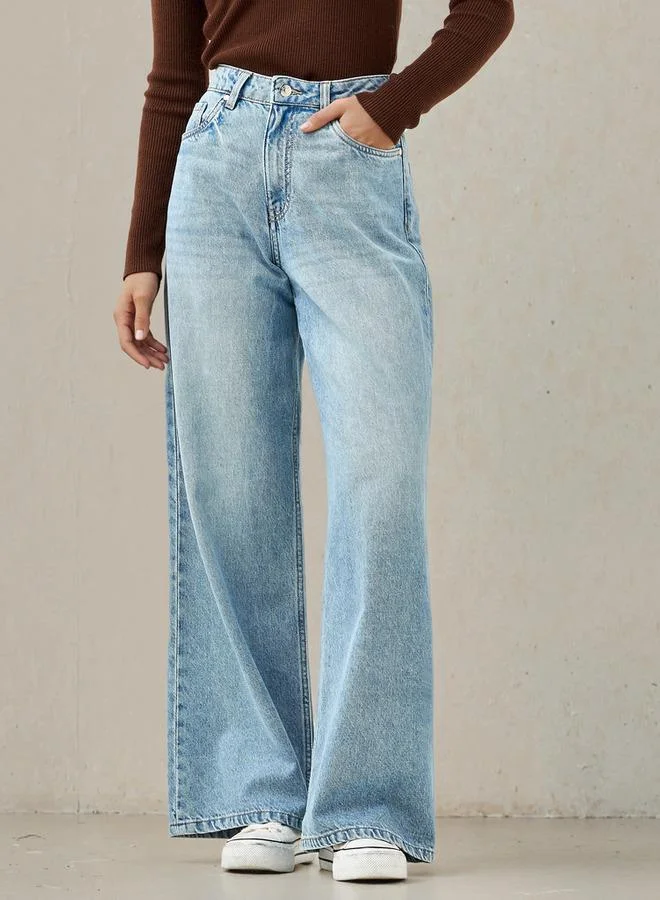 Lee Cooper Lee Cooper Wide Leg Jeans with Pockets