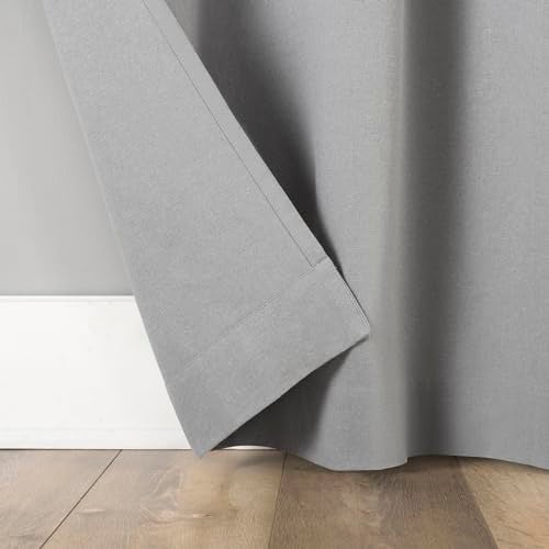 Archaeo Cotton Blend Button Tab Top Curtain Panel, 40" x 84, Gray - Image 4
