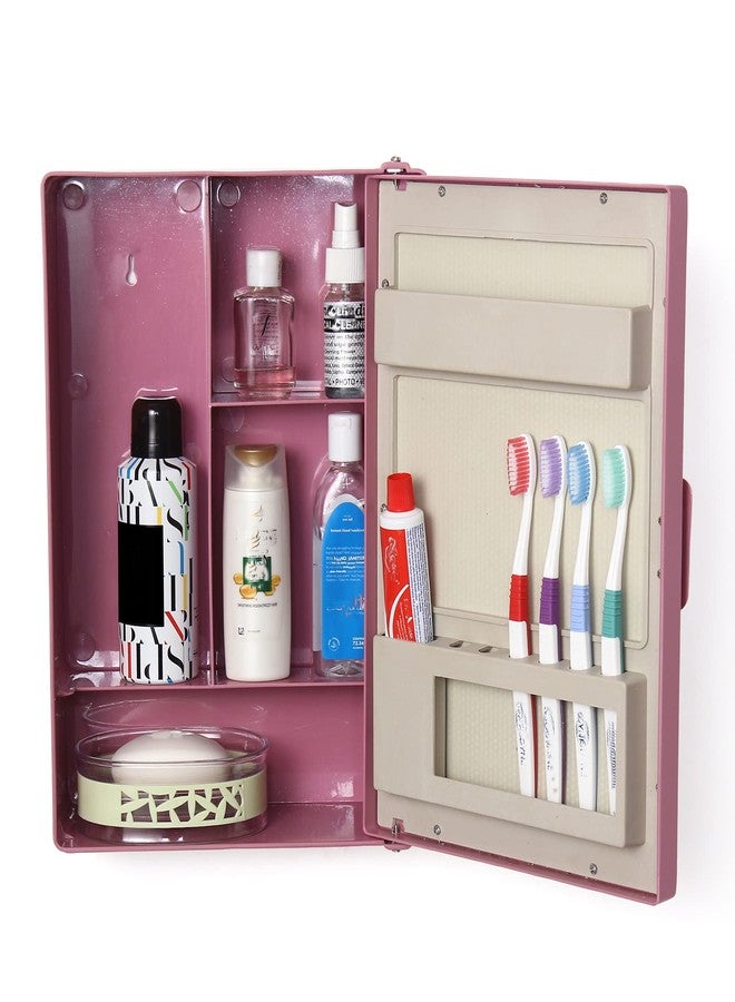 zahab Plastic Bathroom Cabinet Magenta Single Door 10 x 4 x 14 inch - Image 5