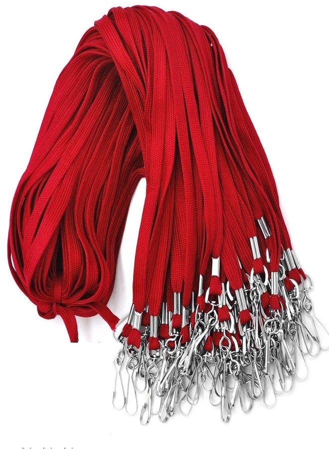 HATHIYANI Tubeless Flat Lanyard ID Badge Lanyards with Swivel J-Hook for ID Name Tags and Badge Holders (Red) (Packof20) - Image 2