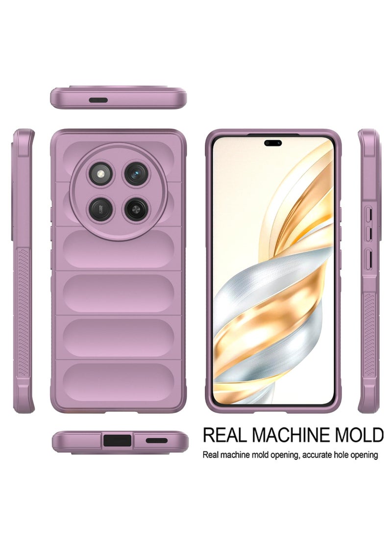 ماركة غير محددة - حافظة حماية ممتازة من السيليكون الخلفي متوافقة مع Honor X9c 5G Magic Shield حافظة مقاومة للصدمات مع حماية للكاميرا (لافندر) - Image 1