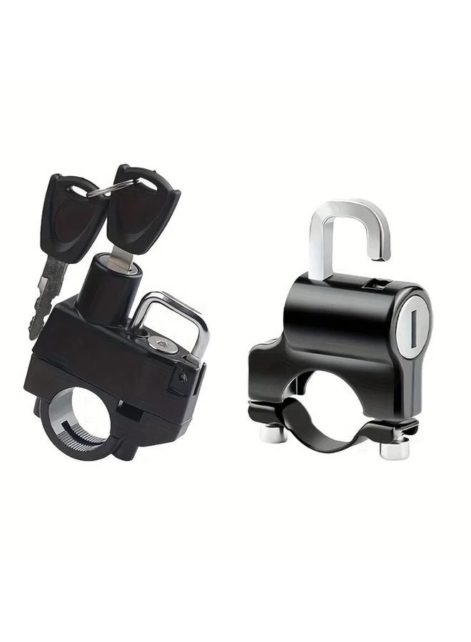 Universal Helmet Lock Clamp Black Mechanical Knob Control Durable PVC Anti Theft Grip - Image 1