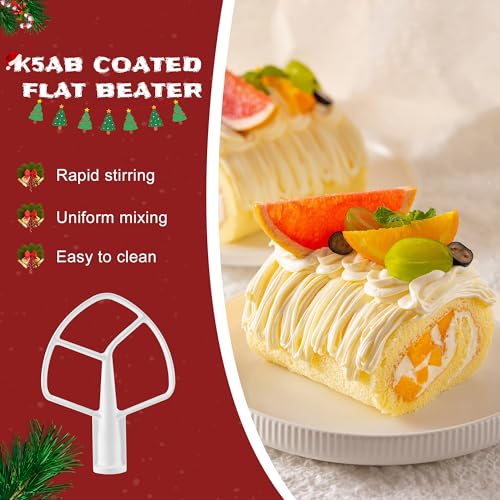 Sikawai Kitchen Mixers Accessories 3-Piece Including K5AB Coated Flat Beater&K5ADH Dough Hook for Kitchen Stand Mixer&K5AWW Wire Whip for k-i-t-c-h-e-n-a-i-d k5a Tilt-Head Stand Mixer Attachments MIFLUS - Image 3