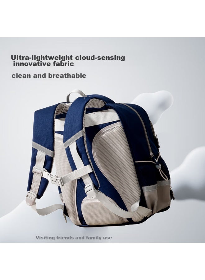 Deli Elementary School Backpack For Children, Boys And Girls, Sporty Style, Simple Design, Large Capacity, Lightweight Backpack Bb160 Blue - Medium Size - Image 3