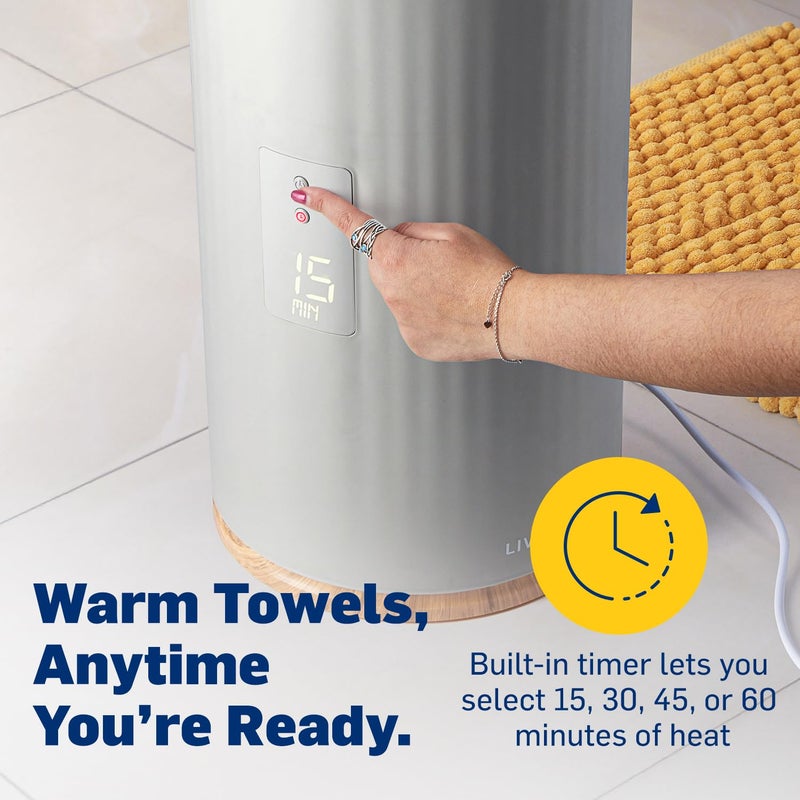 Live Fine Towel Warmer | Bucket Style Luxury Heater with LED Display, Adjustable Timer, Auto Shut-Off | Fits 40â€ x 70â€ Oversized Towel - Height 21.25 Inches and 12.9 Inches Wide - Image 3