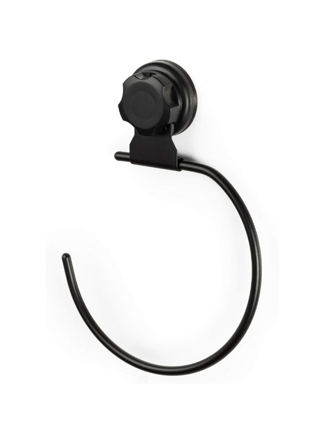 COMPACTOR Bestlock Suction Cup Wall Mounted Towel Ring Black 23 x 3.4 x 16 cm RAN9783 - Image 1