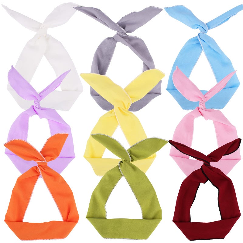 Ondder Wire Headbands for Women and Girls - 9 Pcs Cute Wired Bow Twist Hair Accessories - Image 1