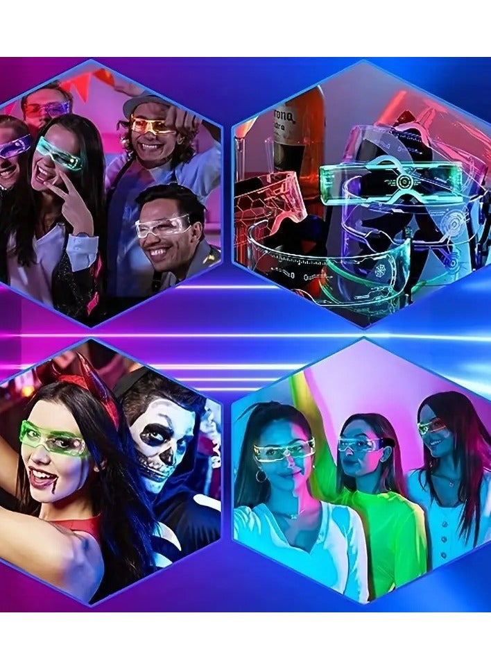 POLITE Honey Comb Led Party Eyewear Glasses, Colorful LED Glowing Sunglasses for Night Out, Music Bar, Club For Men and Women - Image 4