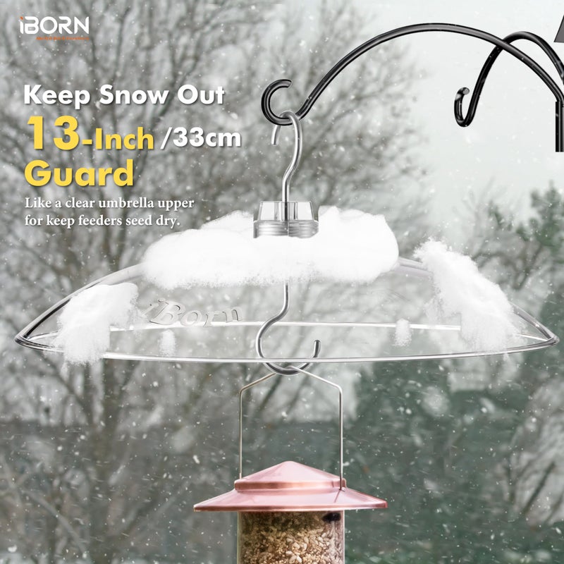 iBorn Baffles for Bird Feeders, 13â€ Bird Feeder Cover for Rain Guard, Birds Feeders Rain Guard, Full Protection for Feeders for Outdoors, Chew-Proof Polycarbonate, Pack of 2, Transparent - Image 4