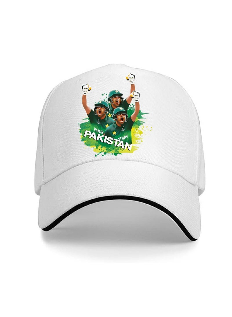 Pakistan Cricket Sports Fans Baseball Caps for Both Men and Women With Metal Adjustable Buckle Closure - Perfect for Outdoor Activities, Matches, and Everyday Wear - Image 1
